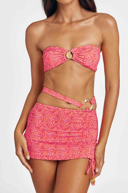 Noelani Split-Waist Mini Skirt / Spice Isle