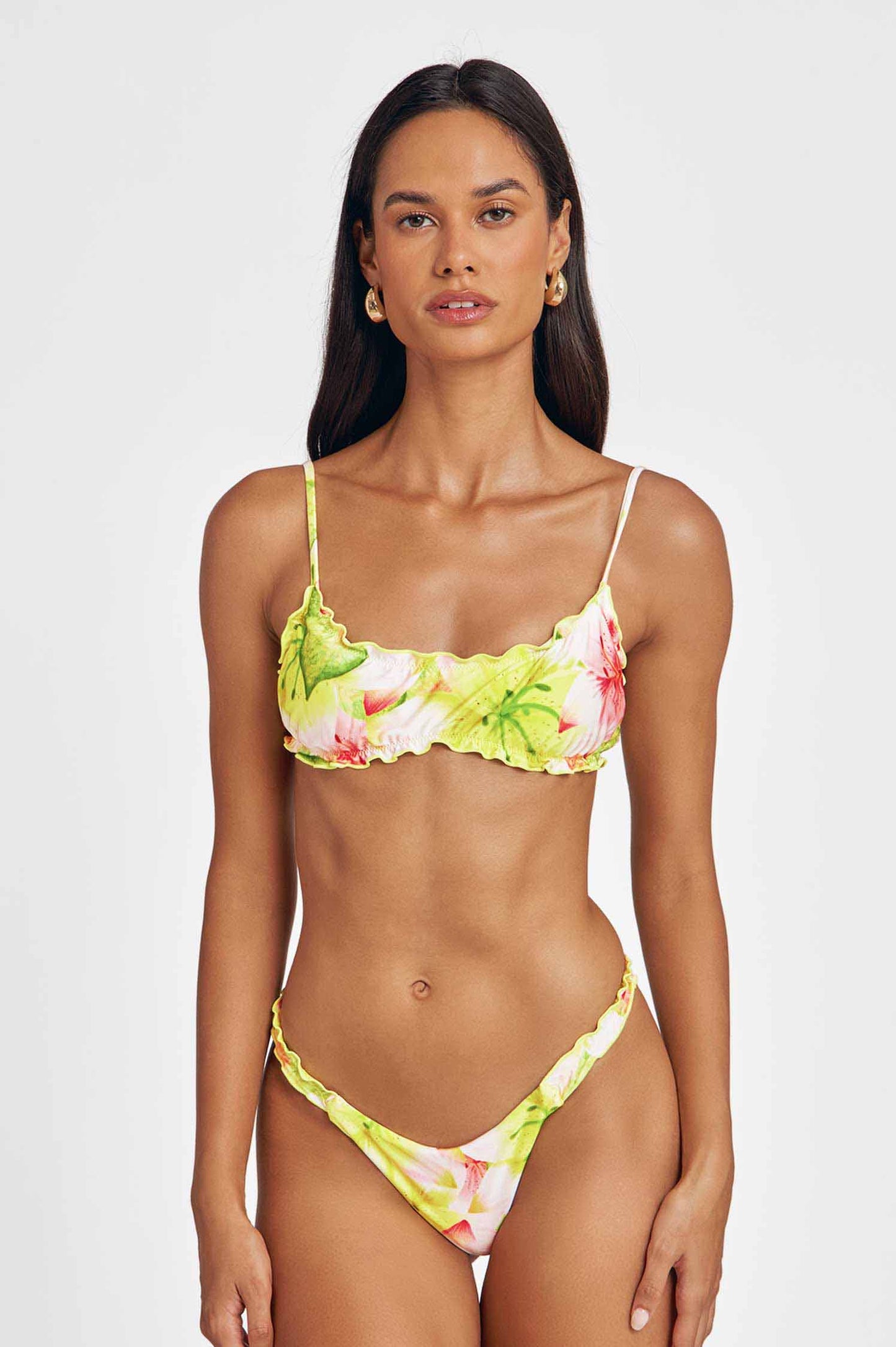 Darby Frilled Bralette Top / Aruba