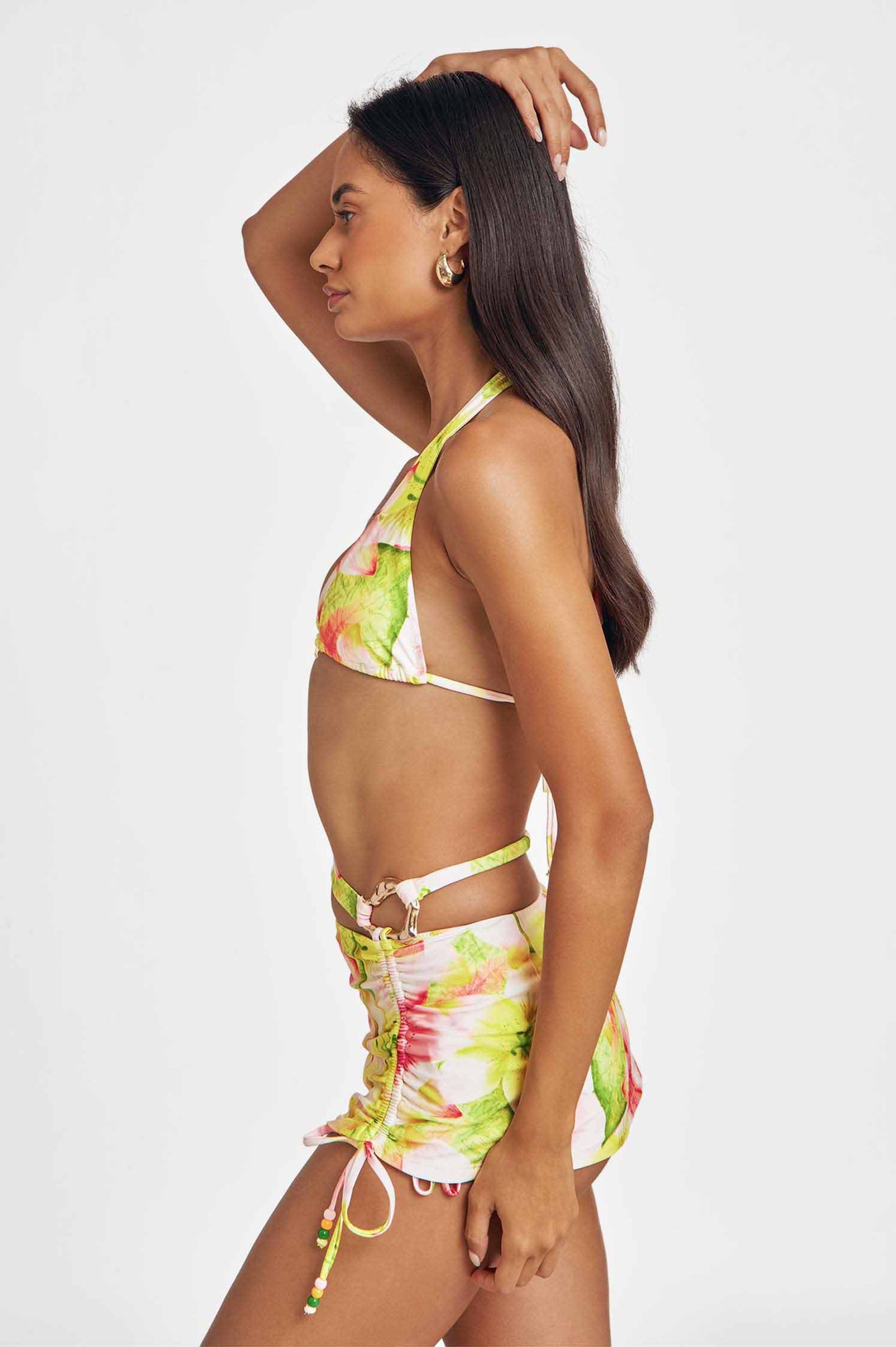 Noelani Split-Waist Mini Skirt / Aruba