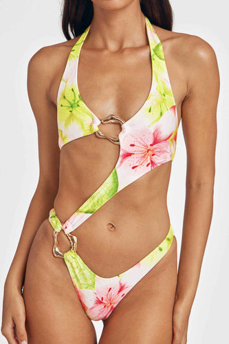 Inola Asymmetrical Cut-Out One Piece / Aruba