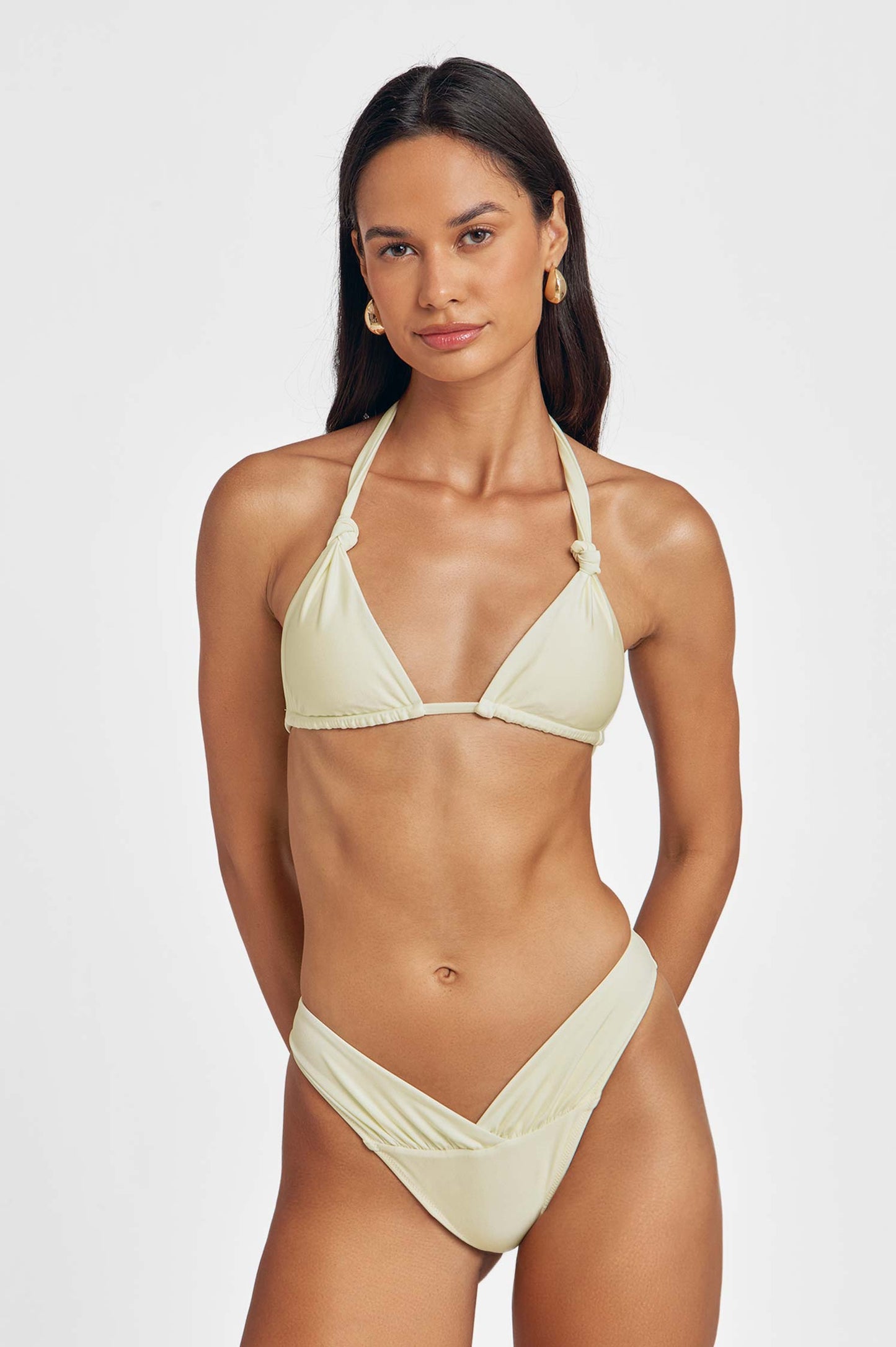 Roan Knotted Triangle Top / Butter Yellow