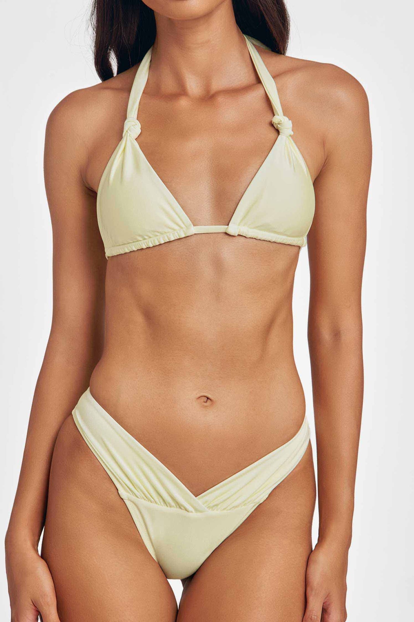 Roan Knotted Triangle Top / Butter Yellow