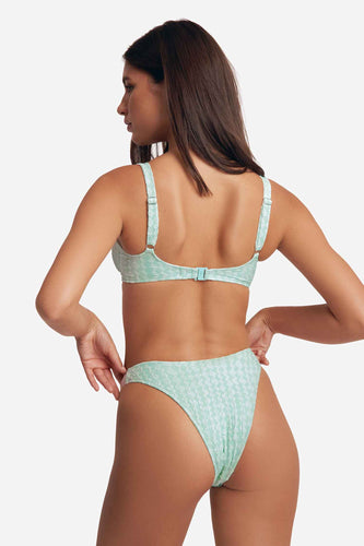 Elena High-Waisted Cheeky Bottoms / Peppermint Jacquard FINAL SALE