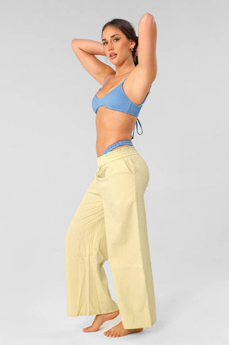 Andie Wide Leg Pants / Butter Stripe