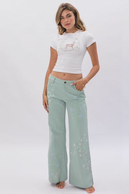 Lauren Embroidered Pants / Enchantment FINAL SALE