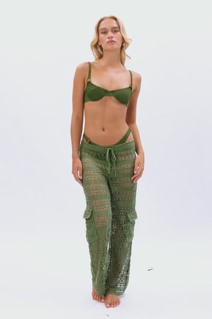 Regina Cargo Pants / Basil Smash FINAL SALE