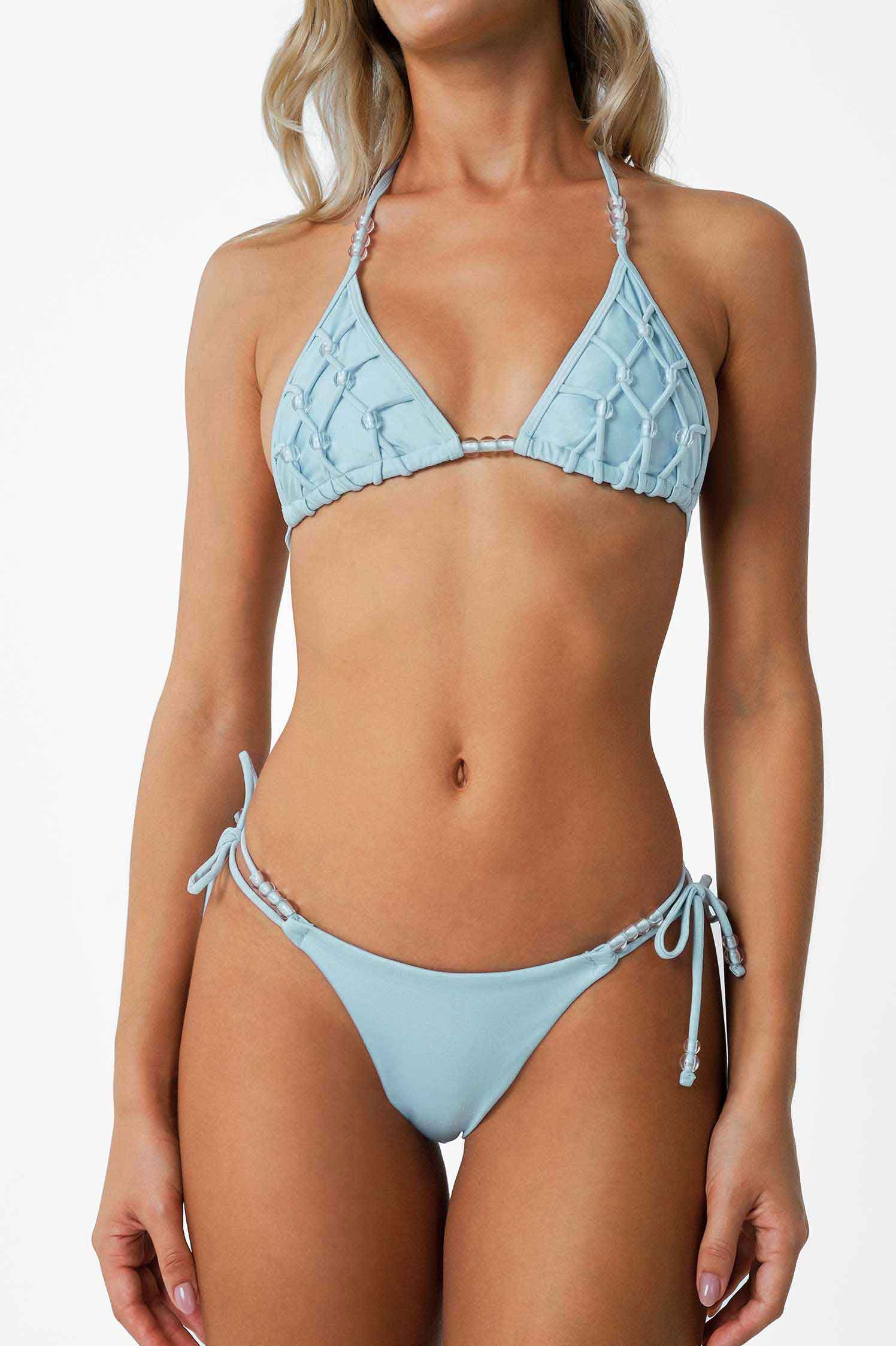 Vera Double Strap Cheeky Bottoms / Sky Glow