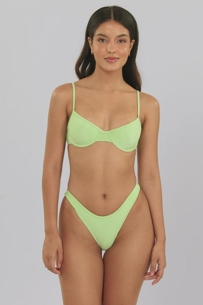 Fiona High Rise Cheeky Bottoms / Lime Spritzer Shimmer
