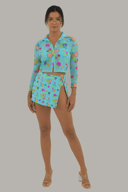 Naomi Sheer Top / Blue Daiquiri FINAL SALE